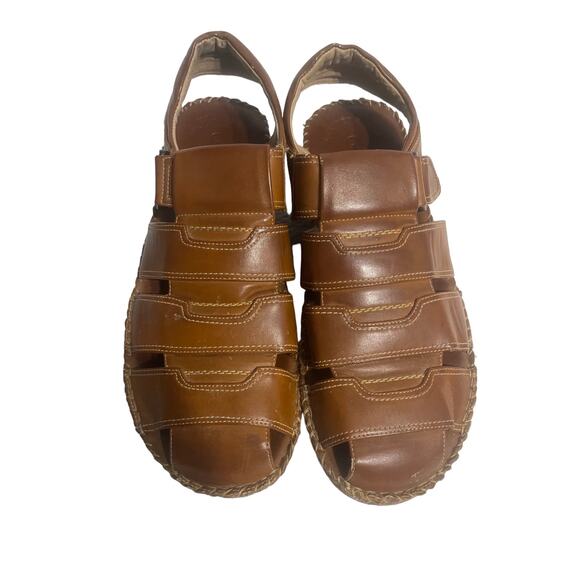 GBX Cayman Dark Brown Leather Fisherman Sandals Leather Insoles
Mens size 10 D GBX | Shoes | Gbx Cayman Dark Brown Leather Fisherman  main image 2
